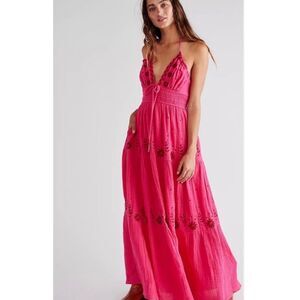 Free People Real Love Embroidered Maxi Dress Size S Retail $228